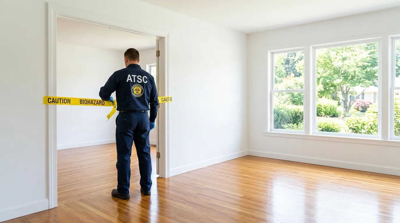 Certified biohazard cleanup crew performing Trauma Scene Cleanup in Ashtabula